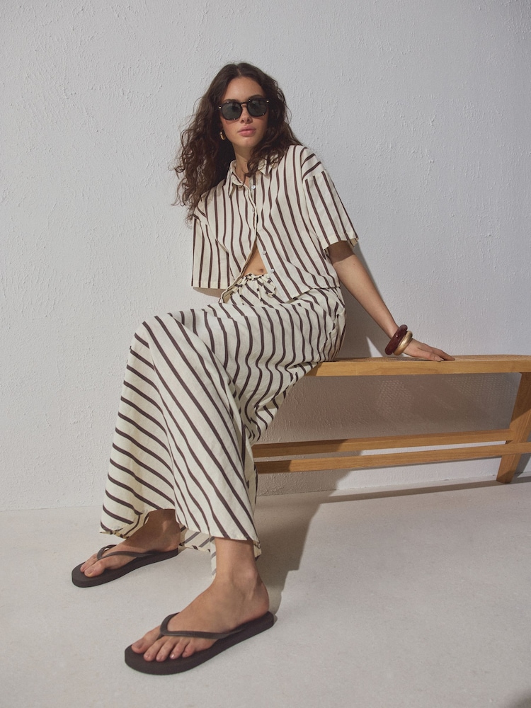 Chocolate Brown Self. Flip Flops - Image 1 of 4