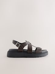 Chocolate Brown Forever Comfort® Chunky Sandals - Image 6 of 9