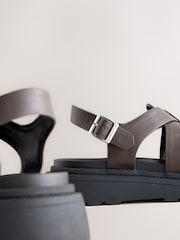 Chocolate Brown Forever Comfort® Chunky Sandals - Image 8 of 9