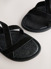 Black Forever Comfort® Cross Strap Sandals - Image 9 of 10