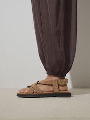 Tan Brown Suede Forever Comfort® Cross Strap Sandals - Image 6 of 10
