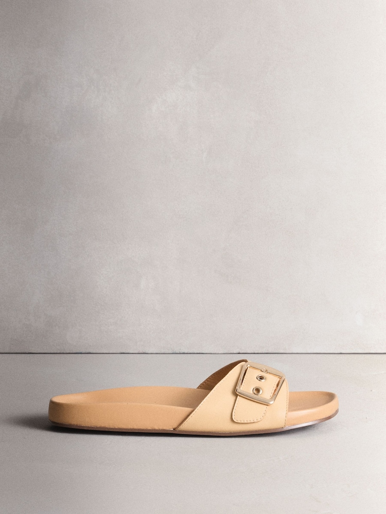 Butter Yellow Leather N. Premium Single Band Footbed Sandals - Image 2 of 5 Butter Yellow Leather N. Premium Single Band Footbed Sandals - Image 2 of 5