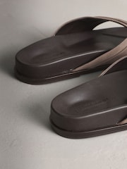 Taupe Suede N. Premium Toe Thong Footbed Sandals - Image 10 of 11