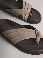 Taupe Suede N. Premium Toe Thong Footbed Sandals - Image 11 of 11