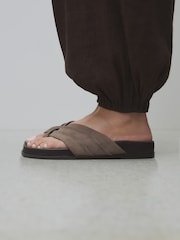 Taupe Suede N. Premium Toe Thong Footbed Sandals - Image 6 of 11