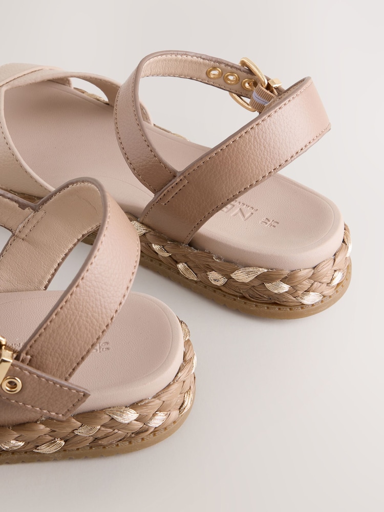 Blush Pink Metallic Forever Comfort® Cross Strap Sandals - Image 5 of 5 Blush Pink Metallic Forever Comfort® Cross Strap Sandals - Image 5 of 5