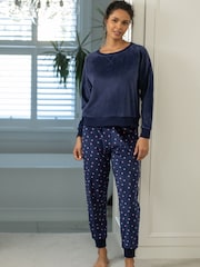 Pour Moi Blue/Pink Cosy Fleece Sweatshirt and Jogger Pyjamas Set - Image 2 of 2