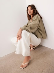 Mint Velvet Green Khaki Bubble Hem Jacket - Image 5 of 8