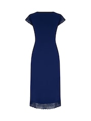 Pour Moi Blue Bamboo Jersey Lace Secret Support Midi Chemise - Image 4 of 4