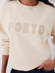 Mint Velvet Natural Cotton Blend Graphic Print Motif Sweatshirt - Image 5 of 8