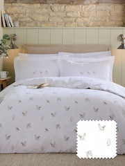 Sophie Allport White Snowy Owls 200 Thread Count Duvet Cover and Pillowcase Set - Image 1 of 3