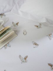 Sophie Allport White Snowy Owls 200 Thread Count Duvet Cover and Pillowcase Set - Image 3 of 3