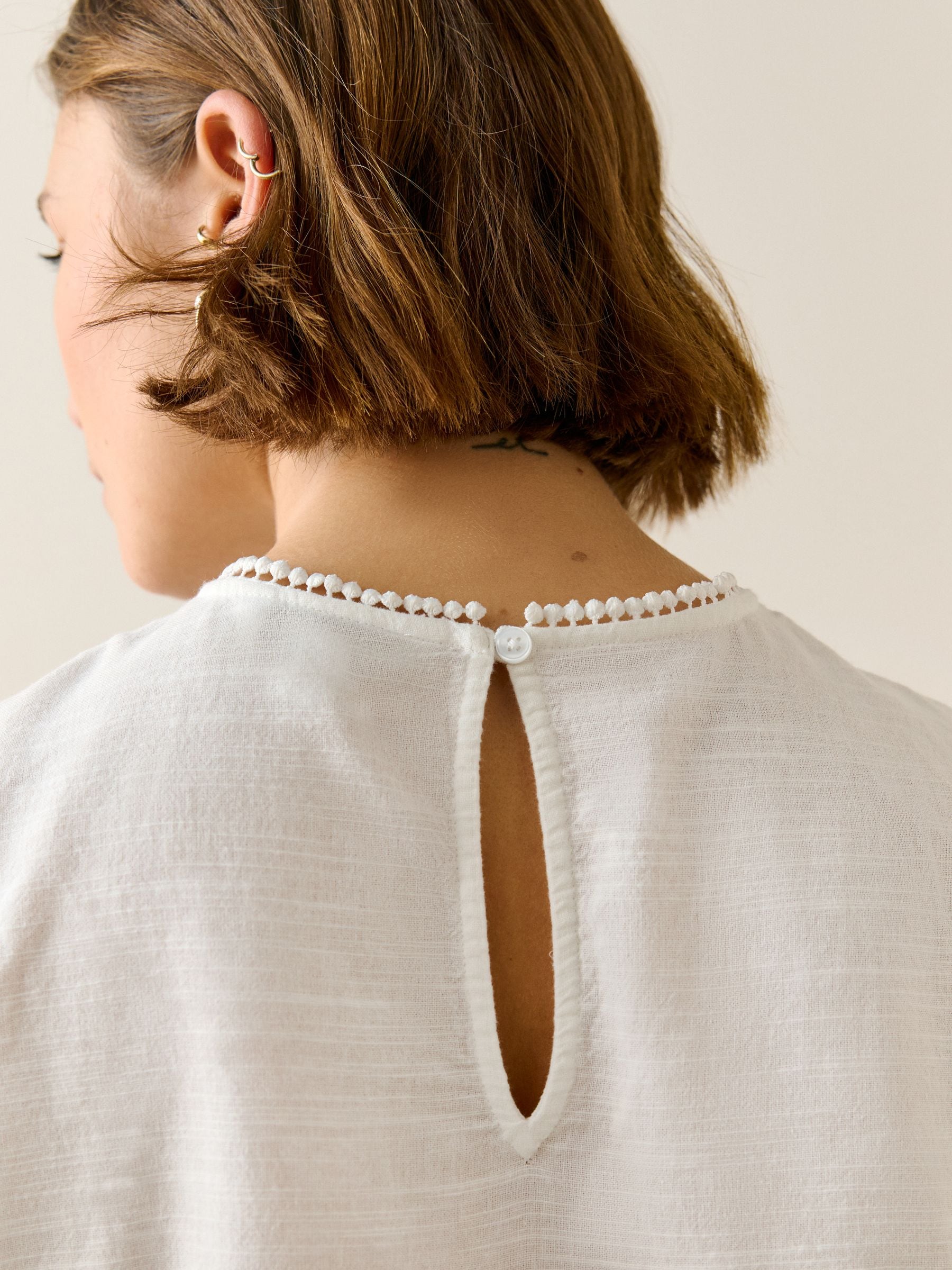 Buy Білий - Embroidered Short Sleeve Top з сайту Next Ukraine