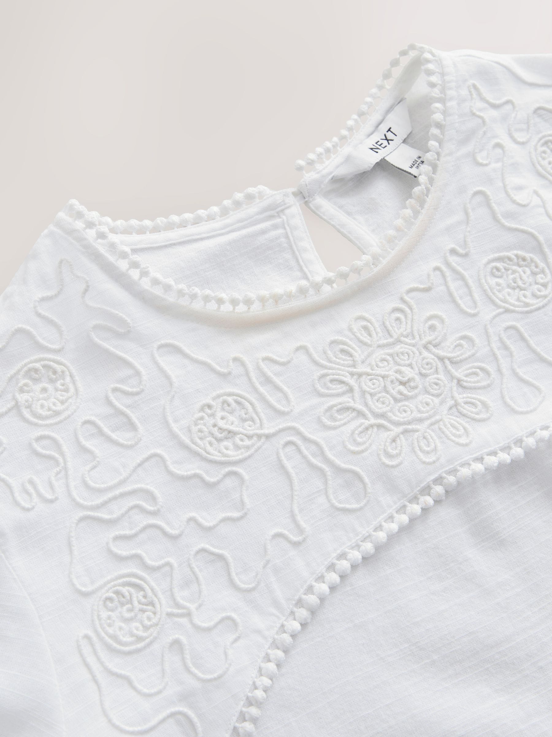 Buy White Embroidered Short Sleeve Top from Next USA