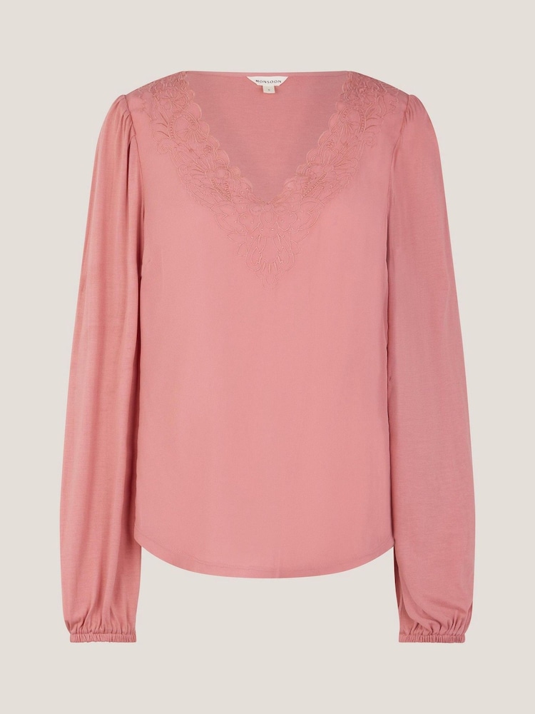 Monsoon Lisa Embroidered Lace Blouse - Imagen 5 de 5