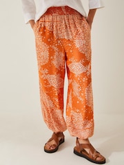 Monsoon Orange Madison Paisley Print Harem Trousers - Image 2 of 6
