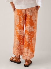 Monsoon Orange Madison Paisley Print Harem Trousers - Image 3 of 6