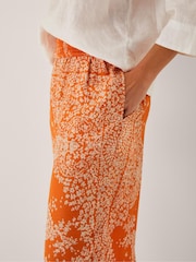 Monsoon Orange Madison Paisley Print Harem Trousers - Image 5 of 6