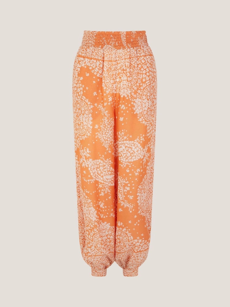 Monsoon Orange Madison Paisley Print Harem Trousers - Image 6 of 6