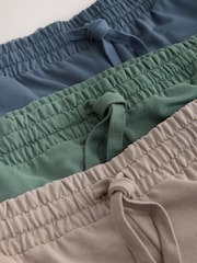 Blue/Green/Neutral Loopback Soft Touch Shorts 3 Pack - Image 9 of 10