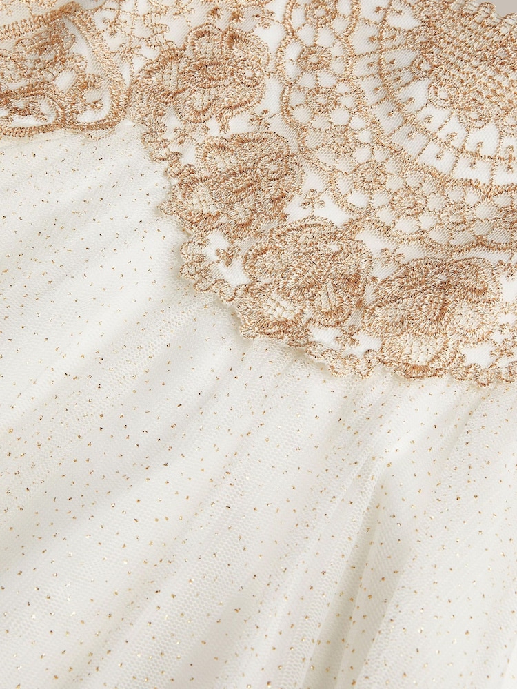 Monsoon Gold Estella Lace Bodice Dress - Image 3 of 3