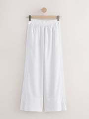 Pink/White Linen Blend Wide Leg Trousers 2 Pack - Image 2 of 5