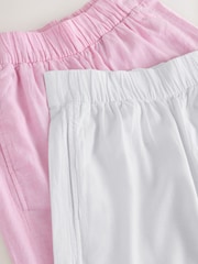 Pink/White Linen Blend Wide Leg Trousers 2 Pack - Image 4 of 5
