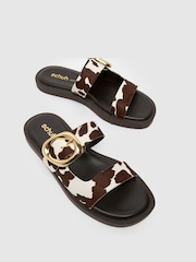 Schuh Teela Leather Buckle Brown Sandals - Image 2 of 4