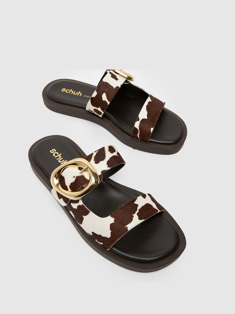 Schuh Teela Leather Buckle Brown Sandals - Image 2 of 4