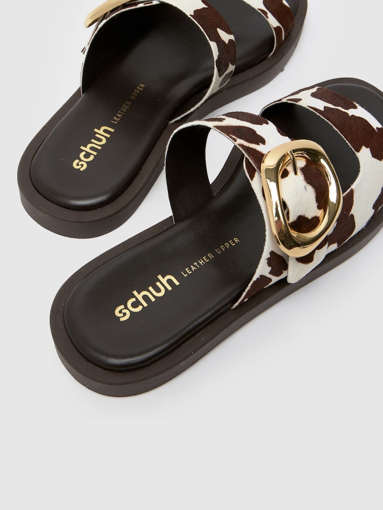 Schuh Teela Leather Buckle Brown Sandals - Image 4 of 4