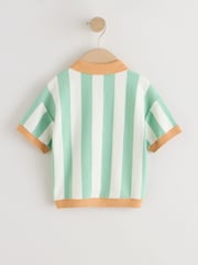 Green/Orange Croissant Character Button Neck Knitted Polo Shirt (3mths-7yrs) - Image 2 of 6
