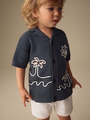 Charcoal Grey Knitted Cornelli Polo Shirt (3mths-7yrs) - Image 1 of 9