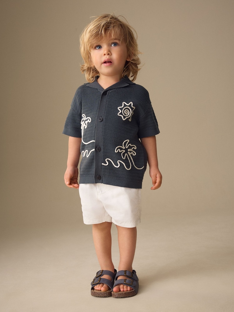 Charcoal Grey Knitted Cornelli Polo Shirt (3mths-7yrs) - Image 2 of 9