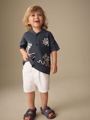 Charcoal Grey Knitted Cornelli Polo Shirt (3mths-7yrs) - Image 4 of 9