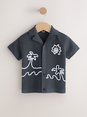 Charcoal Grey Knitted Cornelli Polo Shirt (3mths-7yrs) - Image 5 of 9