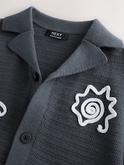 Charcoal Grey Knitted Cornelli Polo Shirt (3mths-7yrs) - Image 7 of 9