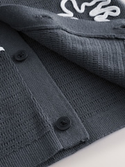 Charcoal Grey Knitted Cornelli Polo Shirt (3mths-7yrs) - Image 8 of 9