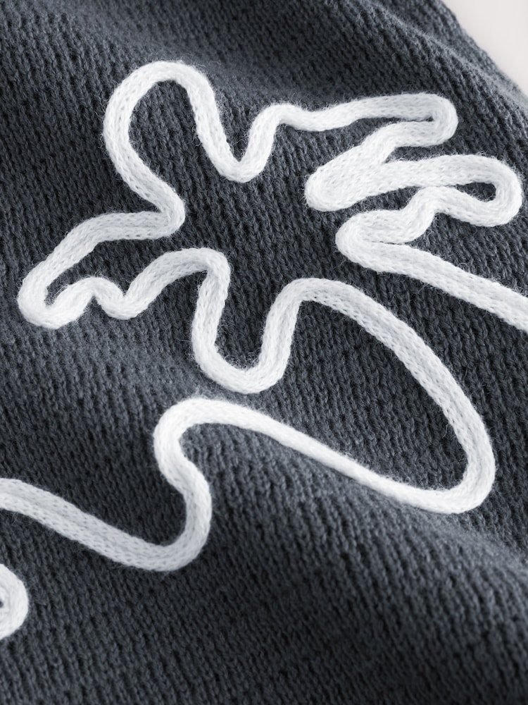 Charcoal Grey Knitted Cornelli Polo Shirt (3mths-7yrs) - Image 9 of 9