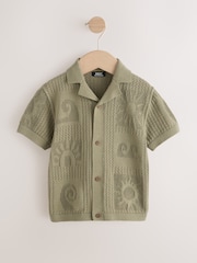 Khaki Green Textured Knitted Polo Shirt (3mths-7yrs) - Image 11 of 14