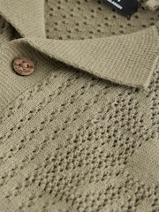 Khaki Green Textured Knitted Polo Shirt (3mths-7yrs) - Image 14 of 14