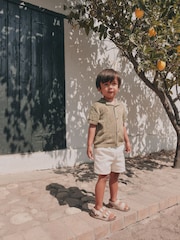 Khaki Green Textured Knitted Polo Shirt (3mths-7yrs) - Image 4 of 14