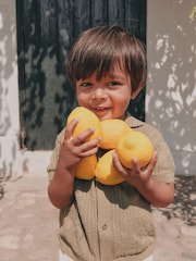 Khaki Green Textured Knitted Polo Shirt (3mths-7yrs) - Image 7 of 14