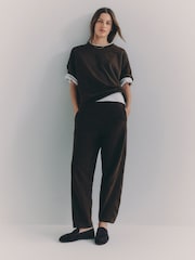 The Set 2 Pack Interlock Barrel Leg Joggers Brown/Neutral - Image 1 of 6