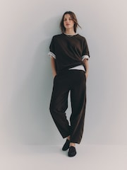 The Set 2 Pack Interlock Barrel Leg Joggers Brown/Neutral - Image 3 of 6