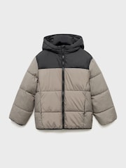 Mango Grey Bicolour Quilted Anorak - Image 3 of 5