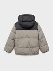 Mango Grey Bicolour Quilted Anorak - Image 4 of 5