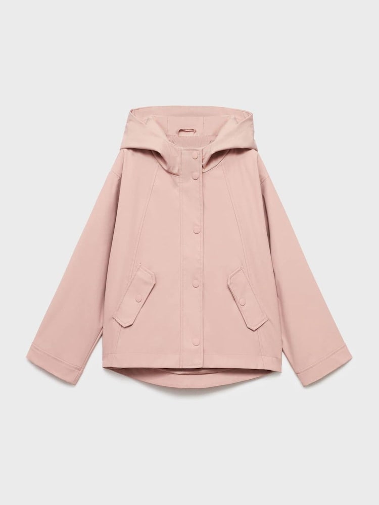 Mango Pink Hooded Rain Jacket - Image 1 of 3