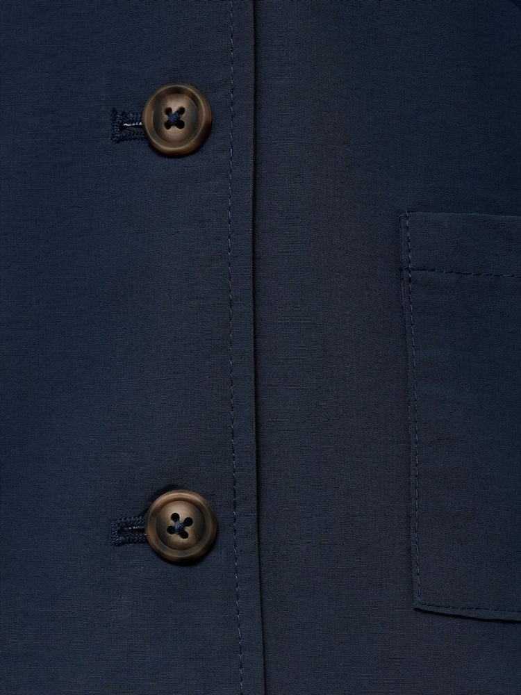 Mango Blue Hooded Cotton Coat - Image 3 of 3