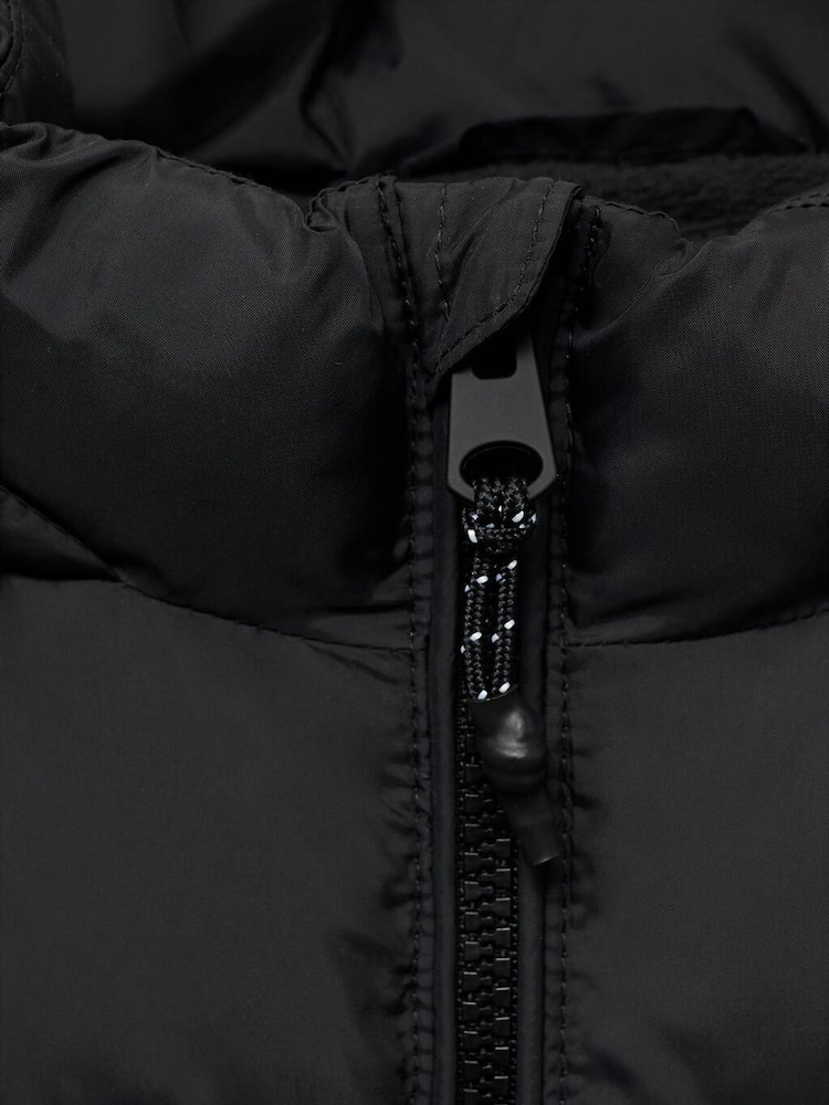 Mango Black Hooded Lined Quilted Coat - Image 3 of 3