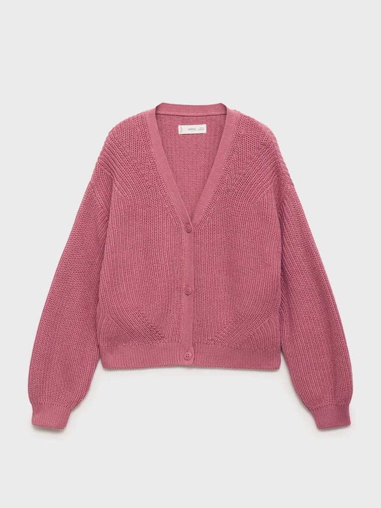 Mango Purple Knitted Button Cardigan - Image 2 of 4